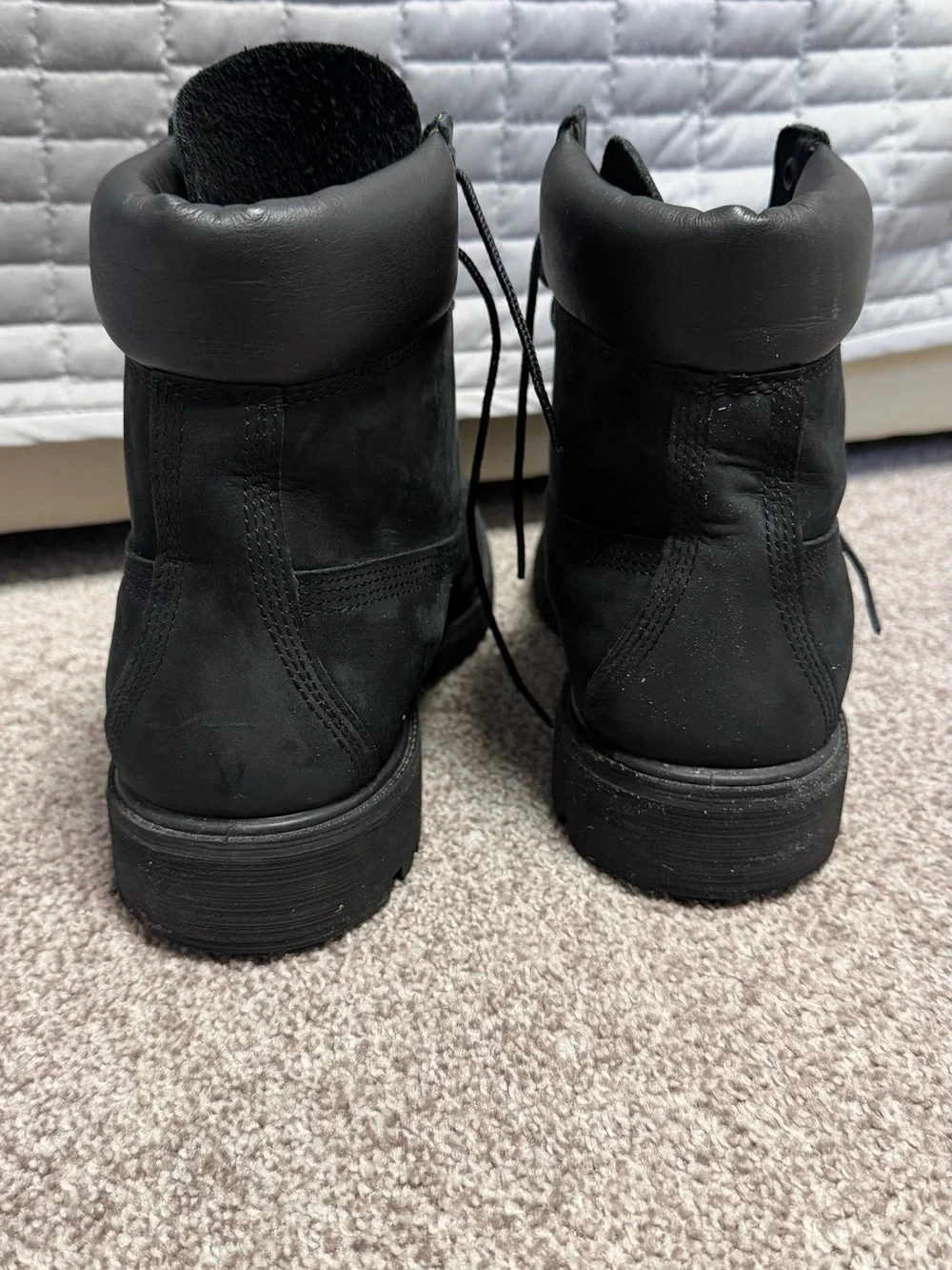 Timberland Black Nubuck Lace-Up Work Boots